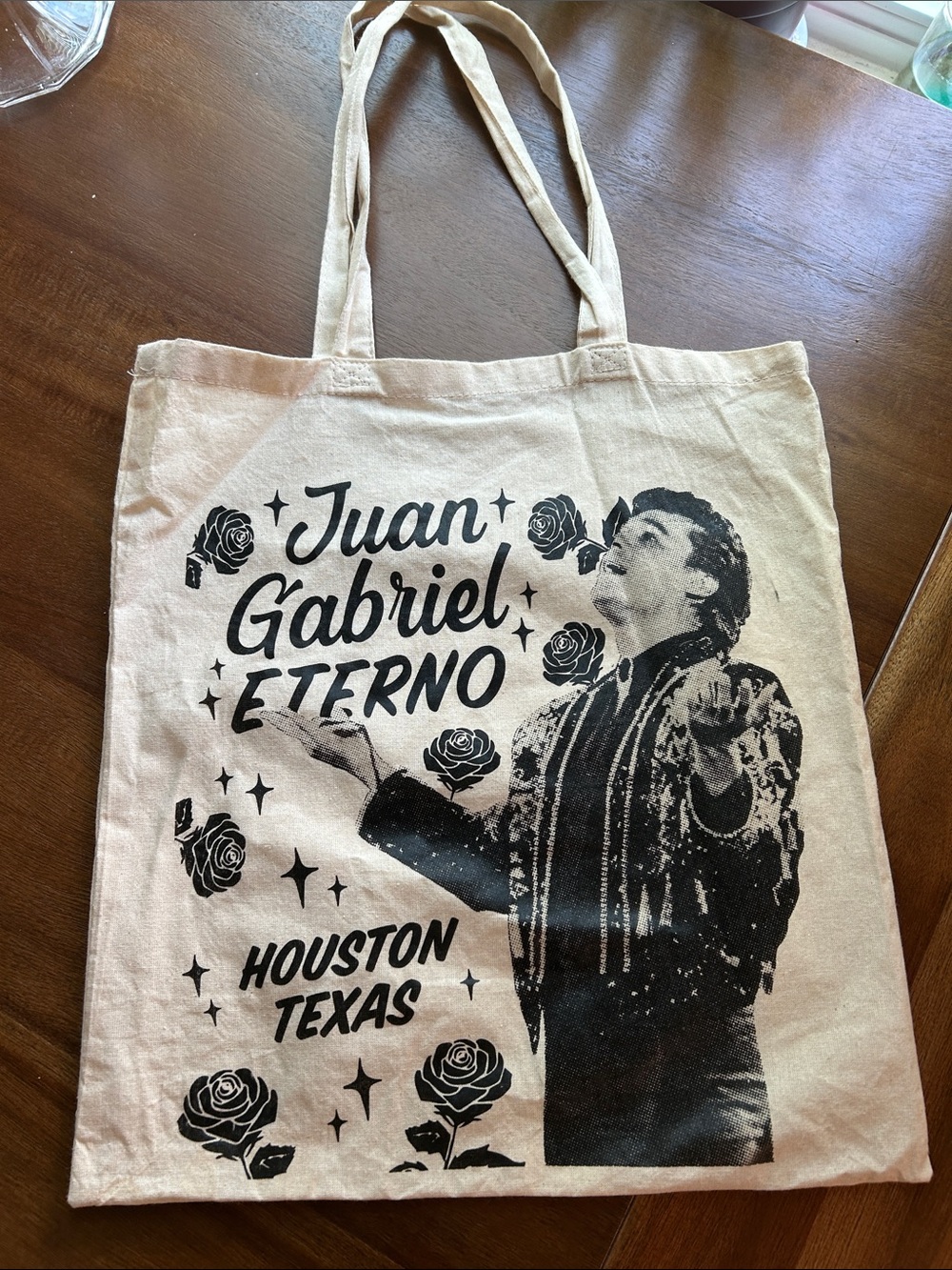 Juan Gabriel Eterno Canvas Tote Bag - Natural/Black